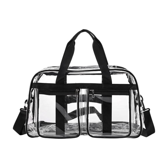 WSZZL Transparent PVC Travel Bag, Large Capacity Fitness Storage Bag, Waterproof Gym Duffel with Spacious Compartments, Ideal for Stadiums, Concerts, Events, Versatile for Daily Use