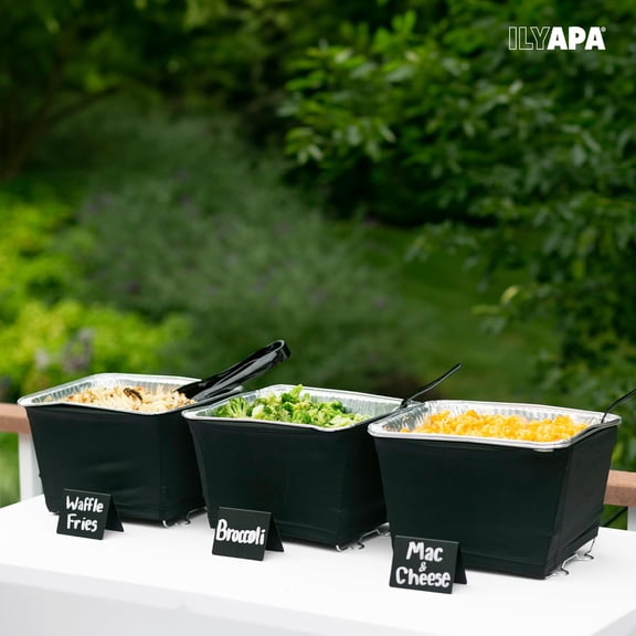 Chafer Wind Guard for Chafing Dishes - 6 Pack Full Size Food Warmer Chafer Stand Cover, Keep Food Warm, Flame Retardant, Flexible, Works with all Major Chafing Pans