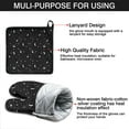thumbnail image 7 of Black Star Moon Pattern Kitchen Oven Mitt and Pot Holder Sets 2 Pcs for Baking, Cooking and Grilling, Heat Resistant Up To 392 °F, 7 of 7