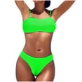 thumbnail image 2 of Trajes de baño para mujer, Trajes de baño para mujer Traje de baño ajustado de cintura alta con escote en V y fruncido Conjunto de traje de baño para mujer, 2 of 6