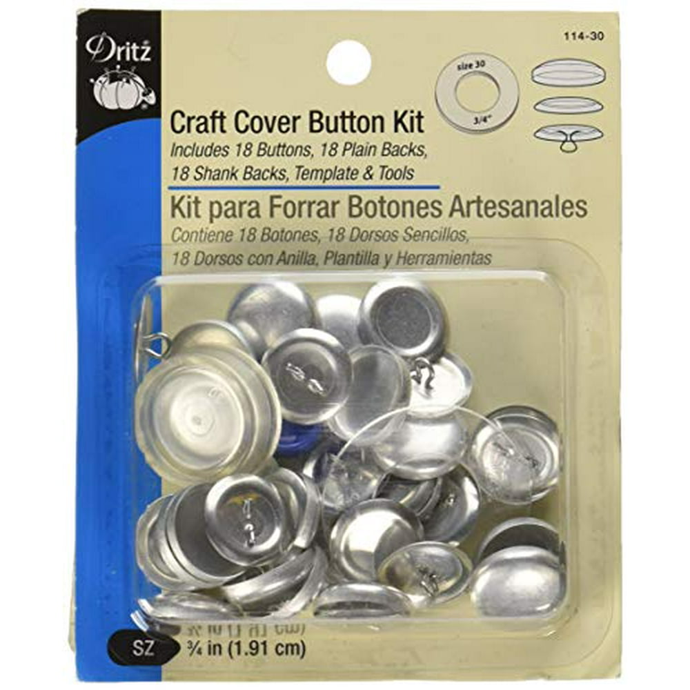 Dritz 11430 Craft Cover Button Kit with Tools, Size 30 3/4Inch, 18