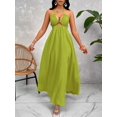 thumbnail image 5 of Crisscross Tie Backless Halter Swing Maxi Dress for Women, 5 of 10