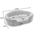 thumbnail image 3 of CQSXDA  Oversized Oval Dog Sofa Linen with Button-Tufted Backrest for Your Pet's Relaxation, Beige, 3 of 8
