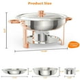 thumbnail image 4 of Soonbuy 5QT 2 Pack Rose Gold Stainless Steel Chafing Dish Buffet Set with Lids Accessories for Catering Wedding Party Buffet Service Food Warmer and Cooler, 4 of 8