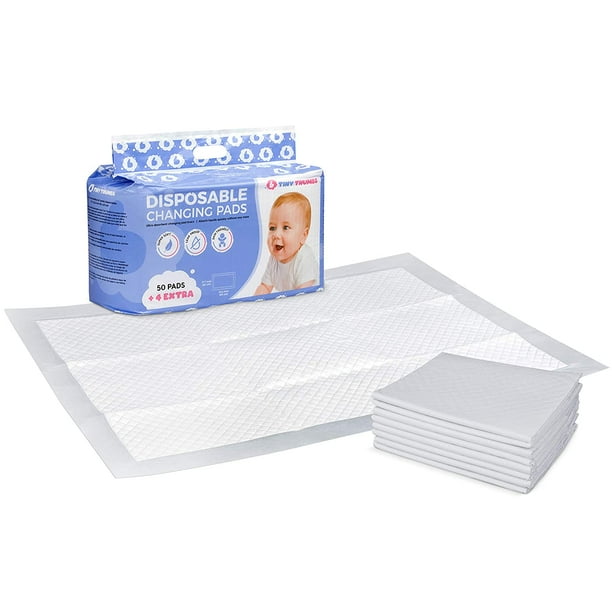 Set Of 54 Disposable Baby Changing Pads Velvet Soft Extra Absorbent For Comfort Safety And Protection