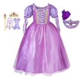 thumbnail image 1 of Peluca de Rapunzel y vestido de princesa para niña, ropa de Halloween ix y Dam, conjunto de disfraces de Cosplay más ricos, traje de cumpleaños, alta calidad zhangyuxiang unisex, 1 of 2