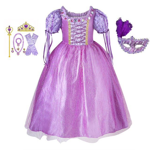 Peluca de Rapunzel y vestido de princesa para niña, ropa de Halloween ix y Dam, conjunto de disfraces de Cosplay más ricos, traje de cumpleaños, alta calidad zhangyuxiang unisex