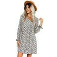 thumbnail image 2 of TRKIYQC Vestido de Mujer, Manga Larga Cuello en V Estampado Floral Casual Fiesta Club Calle Primavera Otoño Vestido TRKIYQC moda, 2 of 9
