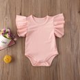 thumbnail image 2 of Bagilaanoe Newborn Baby Girl Boy Rompers Ruffle Short Sleeve Bodysuits 3M 6M 12M 18M Infant Casual One Piece Short Jumpsuit, 2 of 7