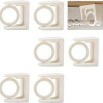 GOOHOCHY 6 Pcs No Drill Curtain Rod Brackets No Drilling Self Adhesive Curtain Rod Holder Rotatable Curtain Rod Hook For Bathroom Kitchen Home