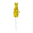 thumbnail image 4 of Estaca de jardín de conejo de Pascua, encantadora y creativa figura de conejo flocado con pajarita, decoración de Pascua para interiores y exteriores. Amarillo, 4 of 8