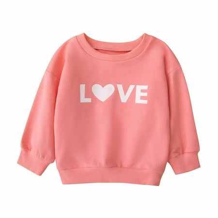 

Hpgjzj Newborn Baby Boy Girl Valentine s Day Outfit Long Sleeve Funny Letter Crewneck Sweatshirt Spring Fall Clothes