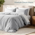 thumbnail image 6 of Bare Home Luxury Duvet Cover and Sham Set - Premium 1800 Collection - Ultra-Soft - King Oversized, Cloud Gray, 3-Pieces, 6 of 10