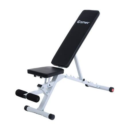 Costway Adjustable Sit Up AB Incline Bench Abdominal Board Flat Fly Weight Press (Best Angle For Incline Bench Press)
