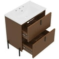 thumbnail image 2 of Christopher Knight Home 30" Bathroom Vanity with Sink, Soft-Close Drawers, Fluted Design, Dark Brown, 2 of 9
