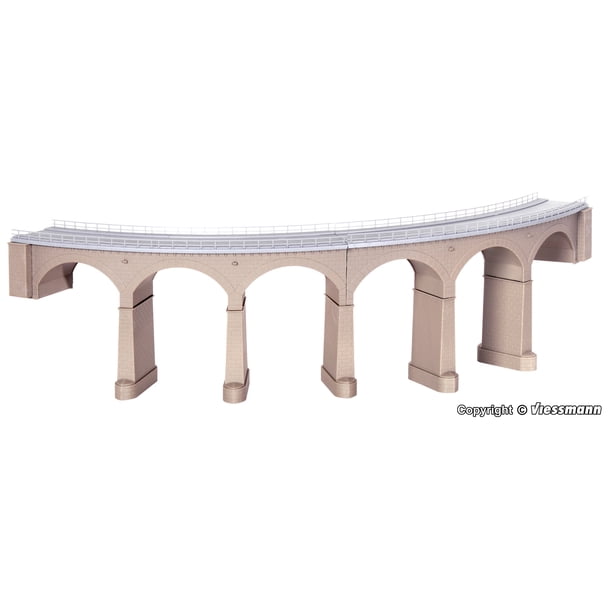 Kibri HO Scale Bridge Kit Curved Stone Viaduct (R2 171/4") Single