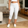 thumbnail image 2 of fatyb Women's Plus Size Capri Leggings High Waisted Capris Stretch Soft Yoga Pants for Workout Running, 2 of 7