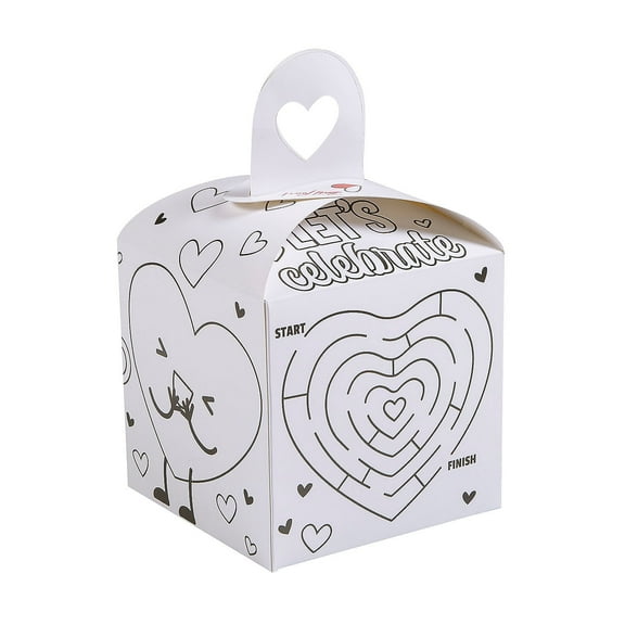 Fun Express 5" x 10 1/2" Wedding Activity Cardstock Treat Boxes - 12 Pieces