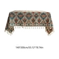 thumbnail image 3 of Mantel con estampado étnico bohemio | Tejido de poliéster resistente a la suciedad | 200 x 140 cm, multicolor, ideal para comedor, sala de estar, decoración de fiestas y regalos., 3 of 6