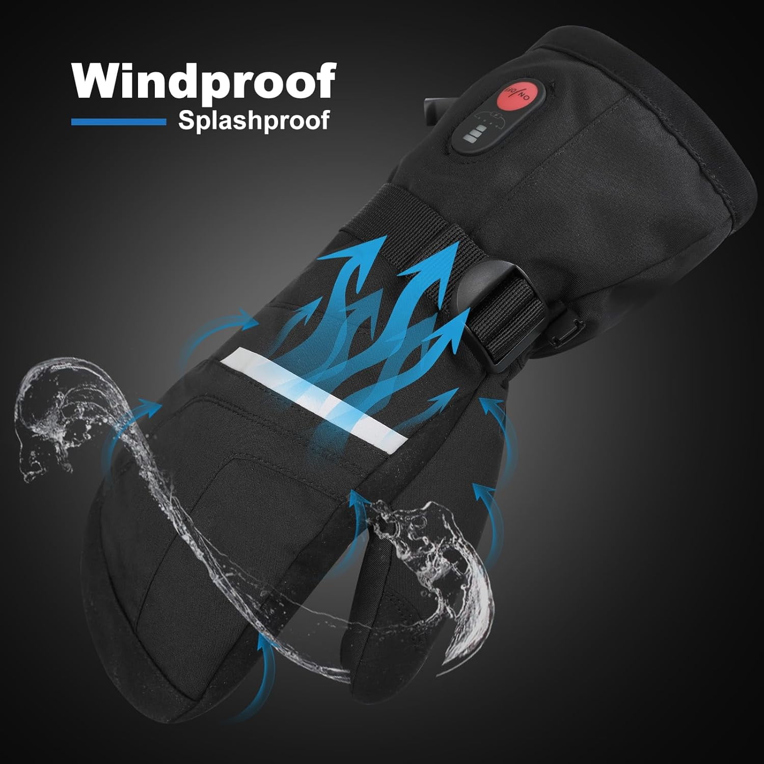 SAVIOR Heated Ski Gloves, Unisex Winter Skiing Gloves, 7.4V Battery Power Rechargeable Heating Glove for Women & Men Skiing, Snowboarding, Snowmobile, Outdoor Sports