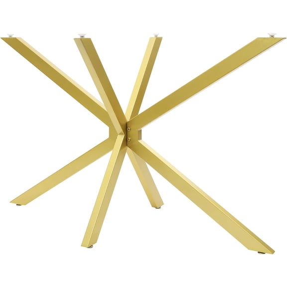 Modern Table Base, 47.3 * 29in Metal Dinning Table Leg with Suction Cups, Heavy Duty Desk Base for Marble, Glass, Wood Top, 2X-Shaped Table Leg for Bedrooms, Hotels Gold