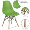 thumbnail image 5 of Merrick Lane Green Polypropylene Accent Chair with Metal Braced Wooden Legs, 5 of 12