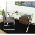 thumbnail image 2 of Pangea Home Beverly Small Modern Tempered Glass & Wood Veneer Desk in Espresso, 2 of 5