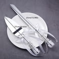 thumbnail image 3 of 2pcs Wedding Cake Cutter Knife Server Set, Elegant Rose Bow Handle Cake Knife Cake Server, Silver Heart Ribbon Wedding Cake Cutting Set for Birthday Parties, Anniversary, Wedding, Reception, 3 of 4