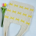 thumbnail image 6 of Yucurem Women Crochet Shoulder Bag Bow Pattern Knitted Tote Bag For Shopping (Yellow) Personalized knitted bag (Yellow), 6 of 6