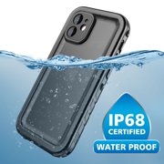 SPORTLINK Waterproof Case for iPhone 12 Mini Full Body Shockproof Dustproof Phone Screen Protector Rugged Cover 5.4 inch - Frosted Black