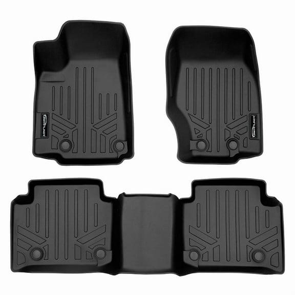 SMARTLINER All Weather Custom Fit Black 2 Row Floor Mat Liner Set Compatible With 2022-2025 Jeep Grand Cherokee