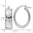 thumbnail image 2 of FJC Finejewelers 925 Sterling Silver d Polished Bright Cut Oval Hoop Earrings 24 x 17 mm, 2 of 6