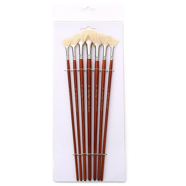 CENPEK Pinceles De Ventilador Para Artistas: 3 Piezas De Nailon Suave Que No Se Desprenden Para Acrílico Y Óleo