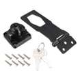 thumbnail image 2 of Cerraduras de Haspe de 4" de Unique Bargains, Cerradura de Perilla de Aleación de Zinc con Tornillos, Color Negro, Paquete de 2, 2 of 6