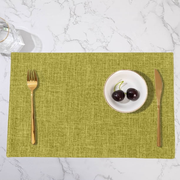 CaiYueKe Double Sided Heat Insulating Placemat Non Slip Washable Kitchen Dining Table Protector Mat for Home Decor Western Style Wipeable Faux Leather Decorative