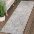 thumbnail image 2 of Boho Geometric Distressed Indoor Runner Rug, Dijon Yellow, 2'6" x 7'6", 2 of 6