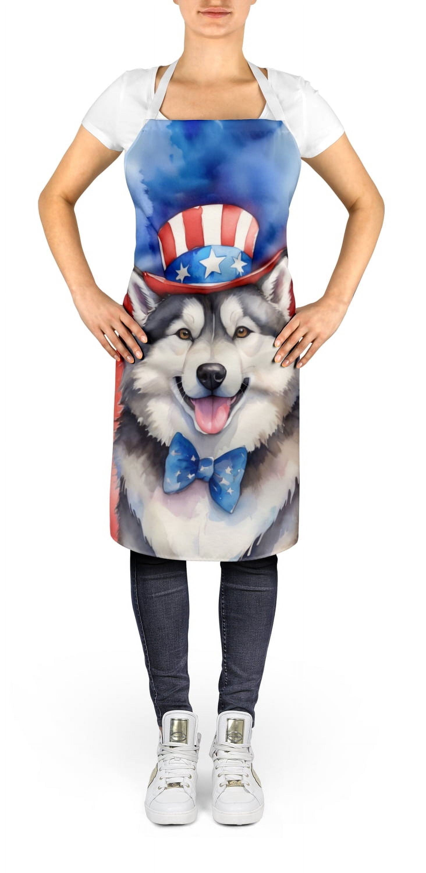 Alaskan Malamute Patriotic American Apron 27 in x 30 in