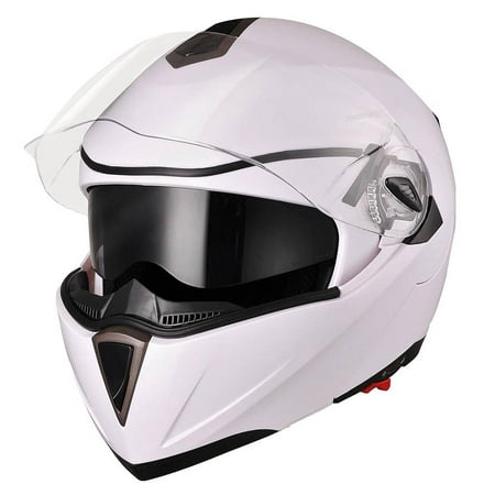 Full Face Motorcycle Helmet Flip Up Full Face DOT with Double Visors -