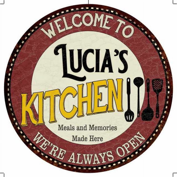 Lucia's Kitchen 14" Round Metal Sign Bar Game Room Wall Decor 100140040484