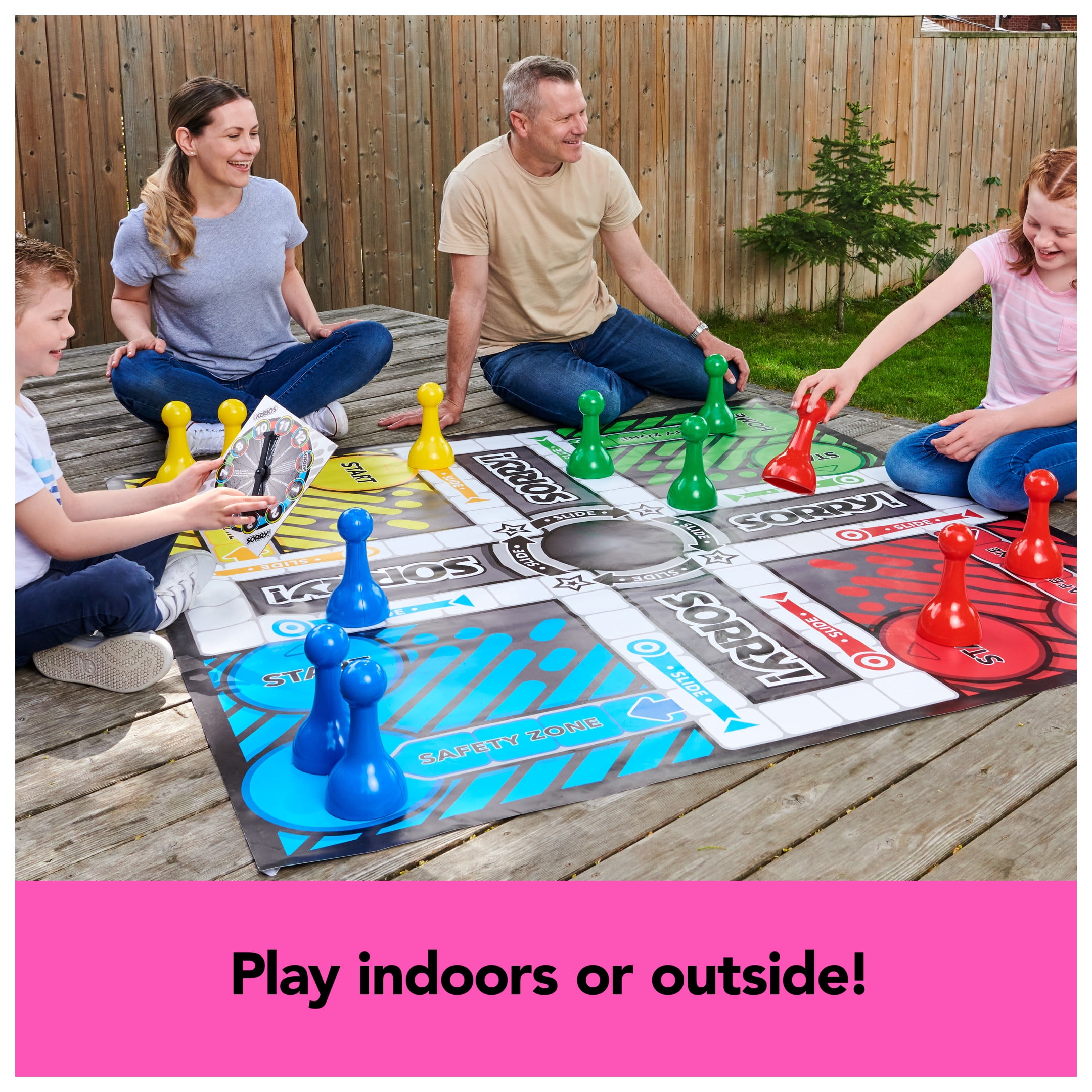 Sorry Board Game, Giant Edition Family Indoor Outdoor, For Kids 6 & Up