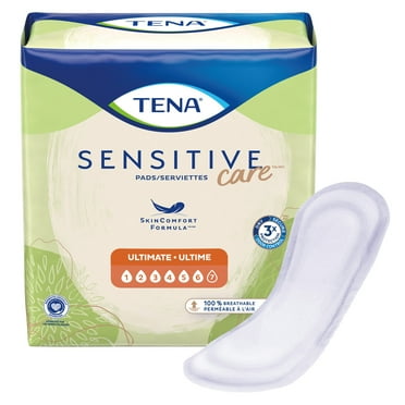 TENA Sensitive Care Bladder Control Pad, 16 Inch Length, Ultimate Absorbency, Female, Disposable, 40 Count