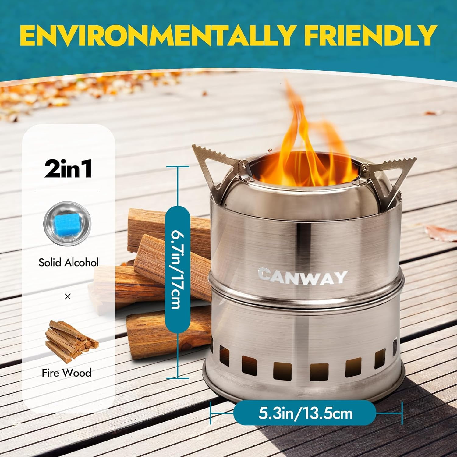 Portable Camping Stove Mini Wood Burning Camp Stove for Backpacking Hiking Traveling Survival Cooking Stove Stainless Steel Emergency Folding Camping Stove with Carry Bag