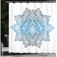 thumbnail image 3 of Ambesonne Lotus Shower Curtain, Mandala Abstract Flower Print, 69"Wx70"L, Sea Blue, 3 of 4