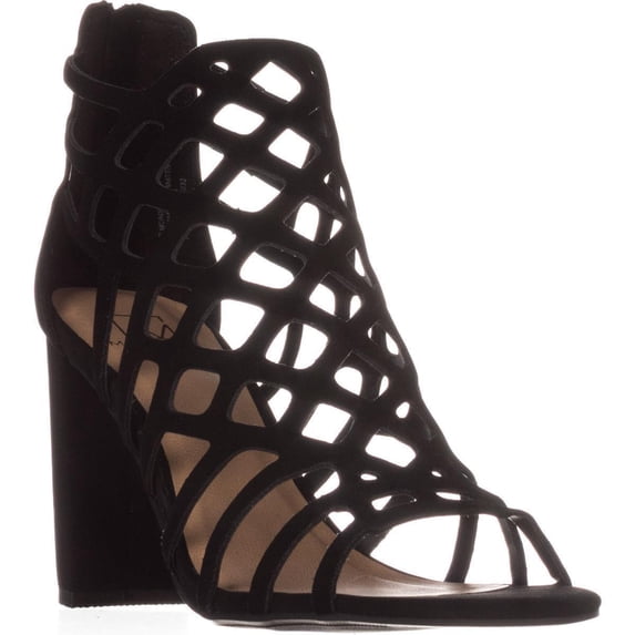 Womens MG35 Cadence Caged Sandals, Black, 10 US