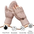 thumbnail image 5 of Winter Fingerless Gloves Mittens for Women Men Warm Wool Knitted Convertible Flip Top Mittens for Cold Weather, 5 of 7