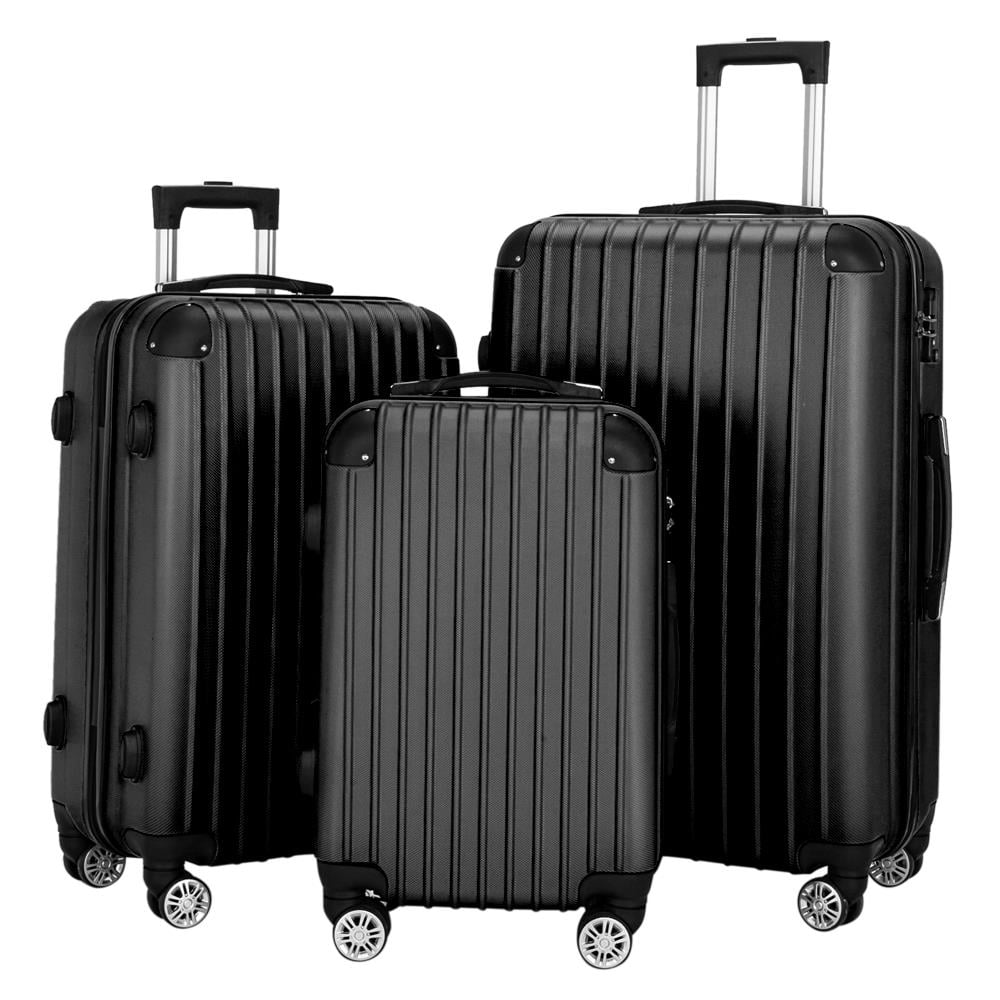 Ktaxon Luggage Suitcase PC+ABS 3 Piece Set with TSA Lock Spinner ...