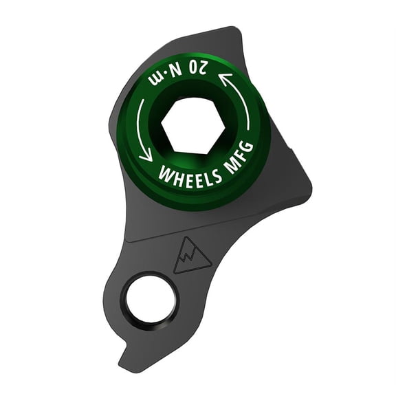 Wheels Manufacturing Universal Derailleur Hanger - 404-9, For Frames designed to accept SRAM UDH, Black/Green