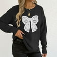 thumbnail image 4 of Zedker Casual Solid Color Fashion Three-Dimensional Decoration Crewneck Sweaters for Women, Comfy Loose Pullover Knitted Tops for Fall,Black,L, 4 of 6