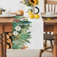 thumbnail image 5 of Tropical Palm Leaves Table Runner, Watercolor Floral Kitchen Table Runners Dress Scarves for Table Decorations Party/Restaurant/Indoor Outdoor Use, 18x72in, 5 of 9