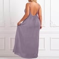 thumbnail image 2 of Glisme Casual Dresses For Women Plus Size Dress Sleeveless Loose Backless Maxi Robe Housecoat Wear Summer Outfit Light Purple Sundress Graduation Dresses, 2 of 5